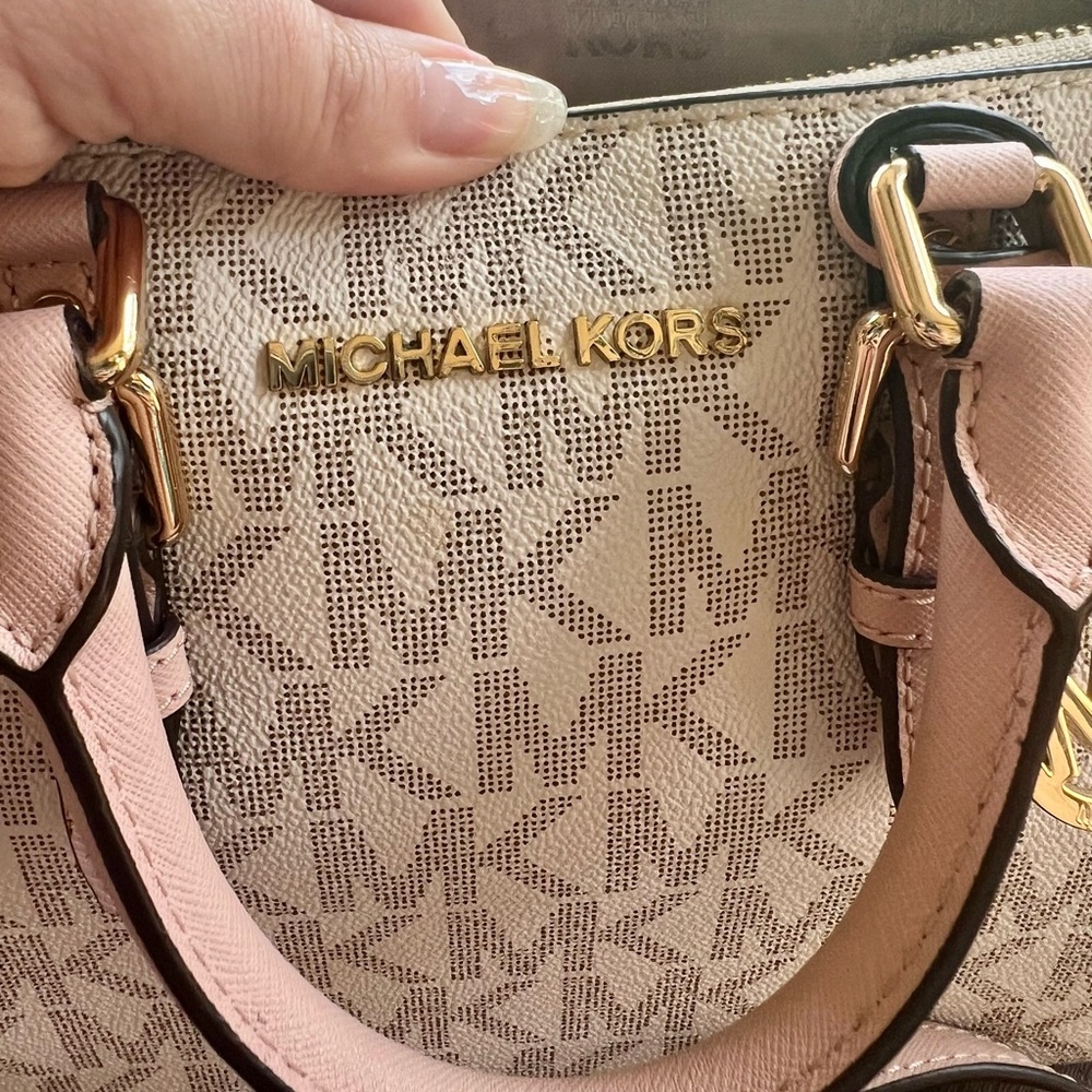 Michael Kors Pink and Cream Satchel Bag - Picture 11 of 16